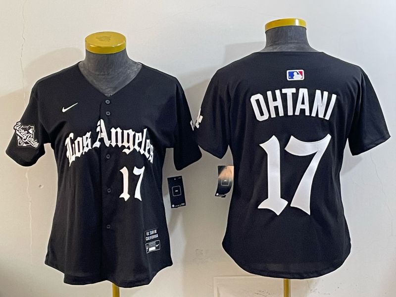 Women Los Angeles Dodgers #17 Ohtani Black 5th Jointly Name 2026 Nike MLB Jersey style 03->women mlb jersey->Women Jersey